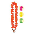 36" Silk 'N Petals Neon Party Lei w/ Custom Direct Pad Printed 2-1/2" Plastic Hook Medallion